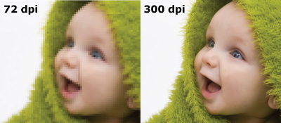ภาพเปรียบเทียบคุณภาพของภาพความละเอียดต่ำและสูง (DPI)